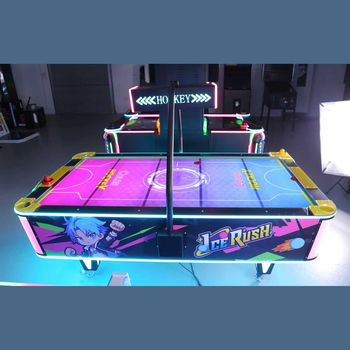 Creative Arcades Ice Rush Air Hockey Neon Light Table