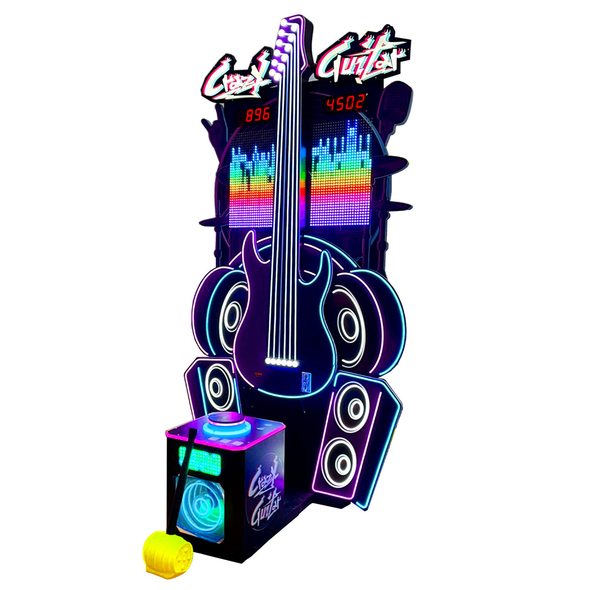 Creative Arcades Crazy Guitar Neon Light High Striker Hammer Arcade