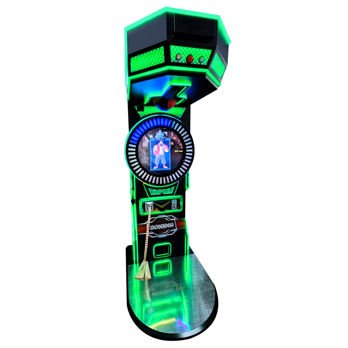 Creative Arcades Face-Off Live Real-Time Boxing Arcade Machine with 7 Color Neon Cabinet Lights