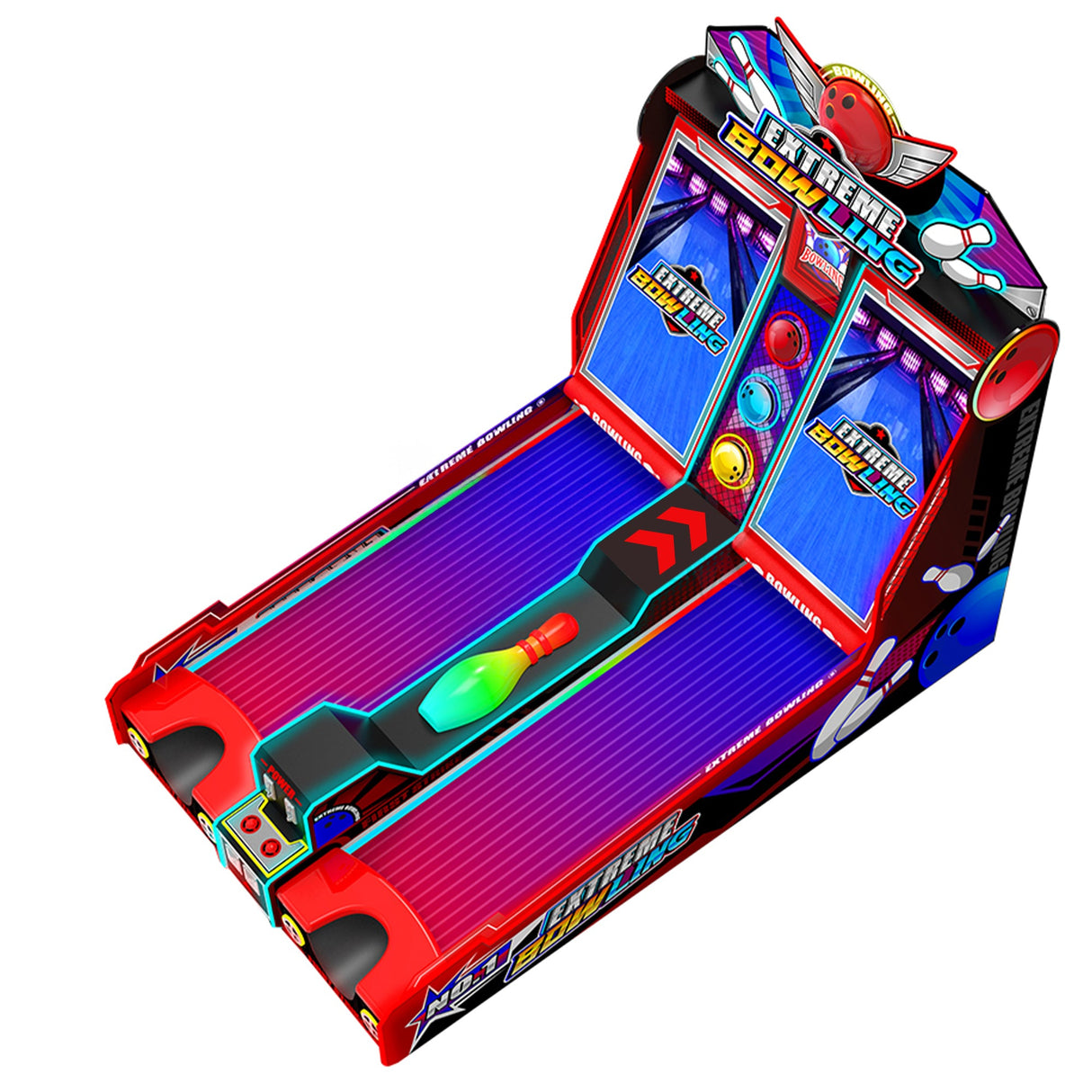 Creative Arcades Extreme Bowling – Turbo Strike Digital Skeeball 2-Player Machine with LED Lights