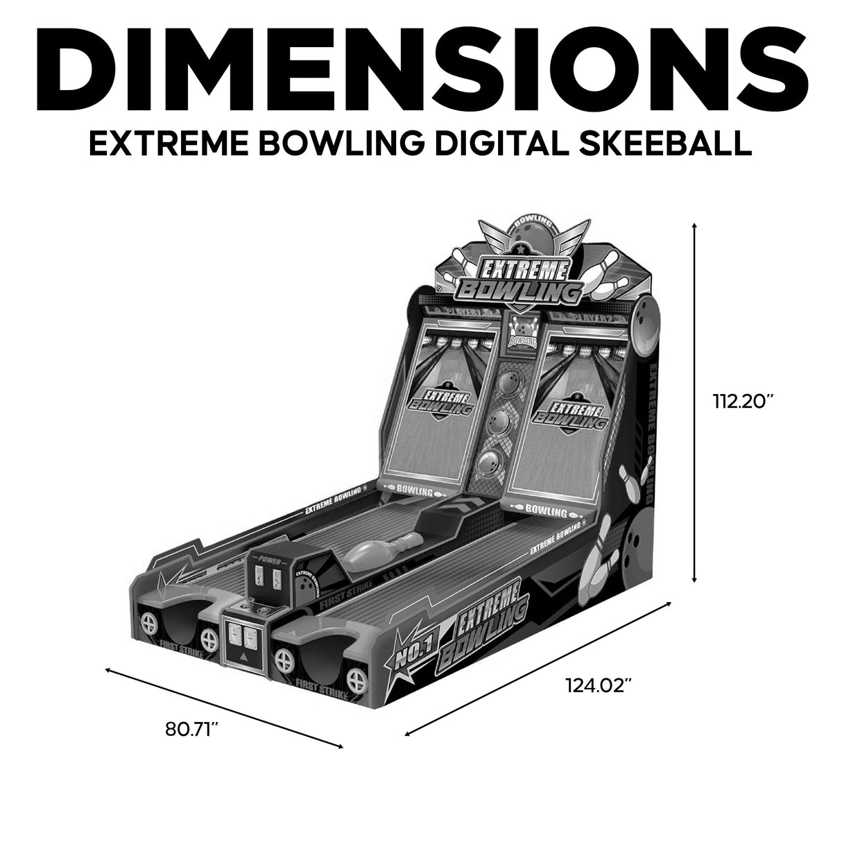 Creative Arcades Extreme Bowling – Turbo Strike Digital Skeeball 2-Player Machine with LED Lights
