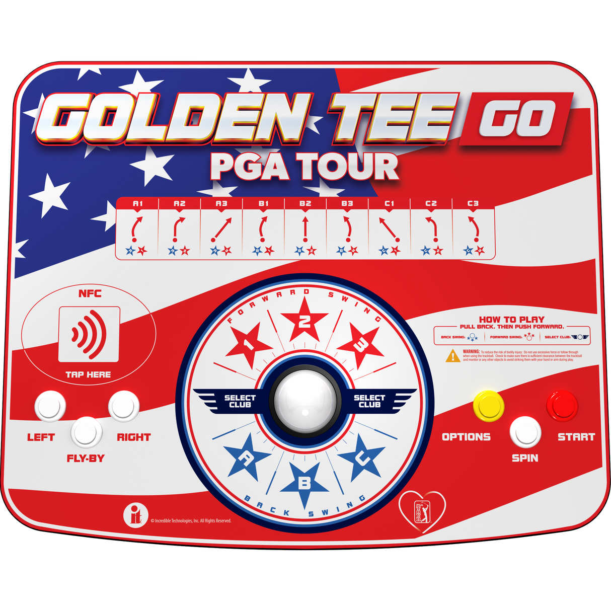 Incredible Technologies Golden Tee GO PGA Tour: Stars and Stripes Edition