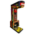 Boxing and kickboxing strength tester arcade game with punching bag and kicking pad