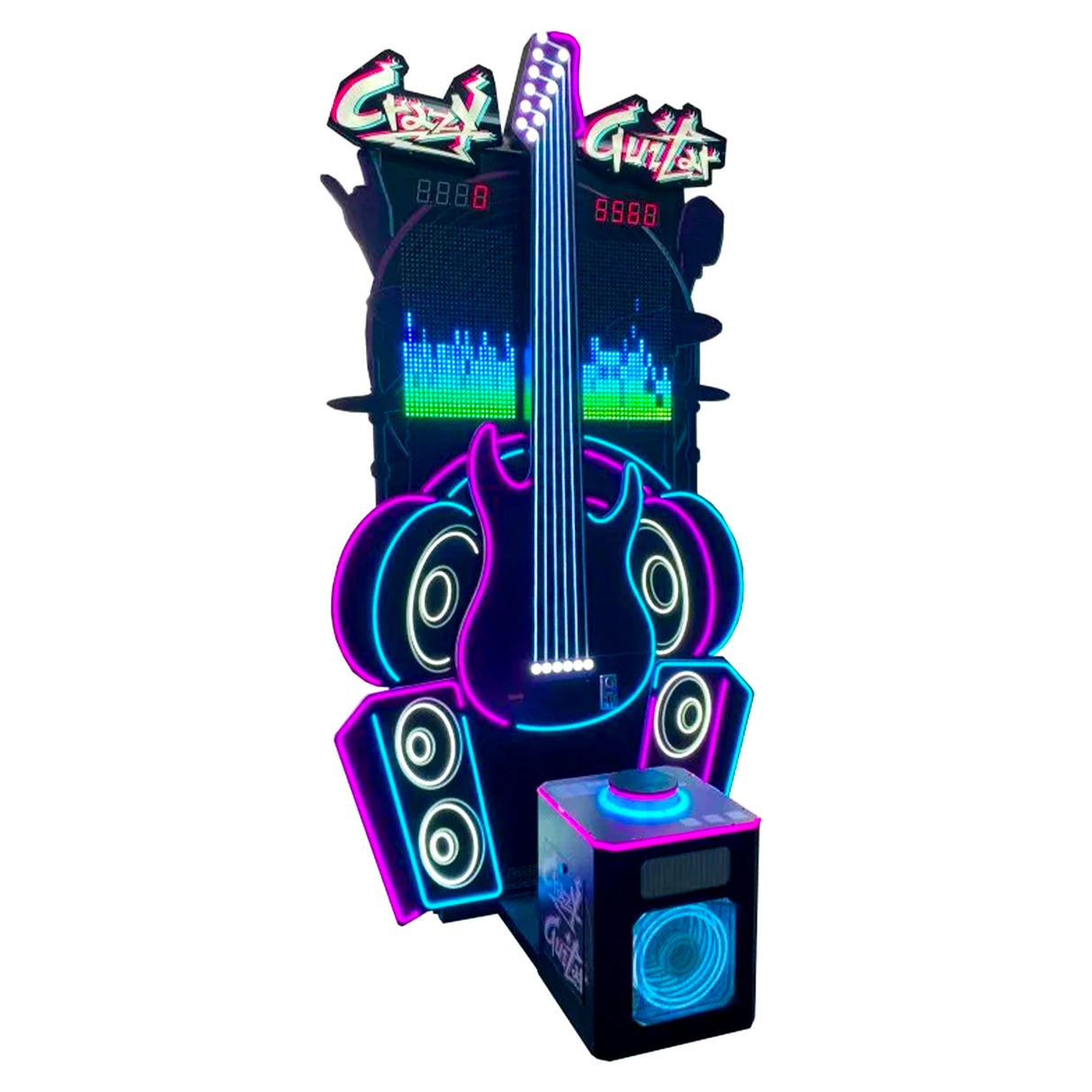 Creative Arcades Crazy Guitar Neon Light High Striker Hammer Arcade
