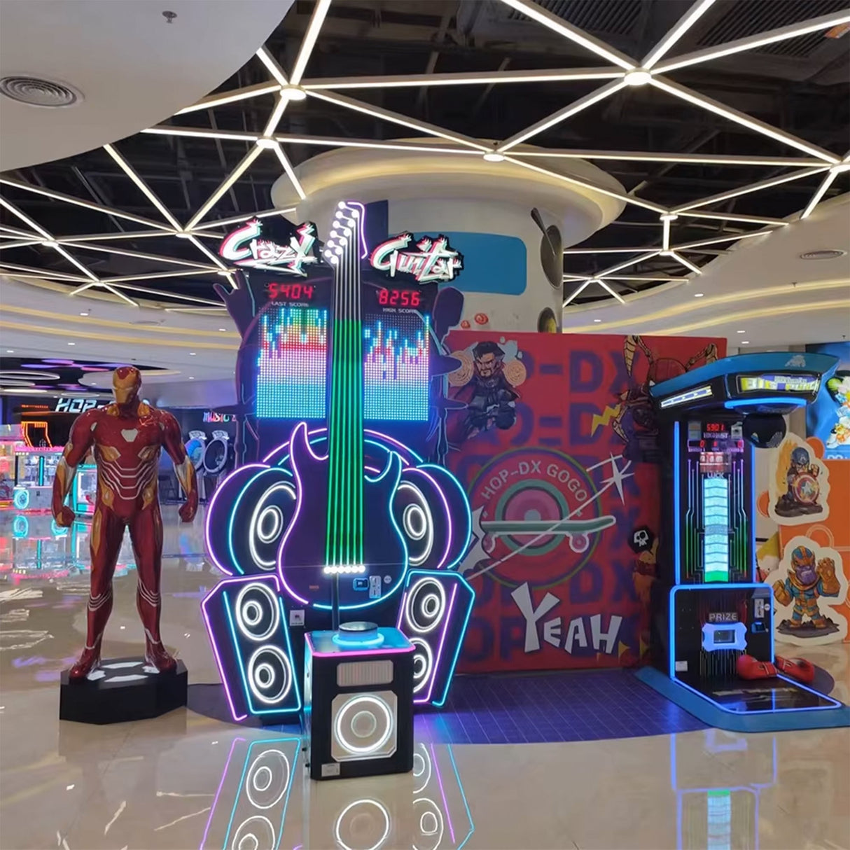 Creative Arcades Crazy Guitar Neon Light High Striker Hammer Arcade