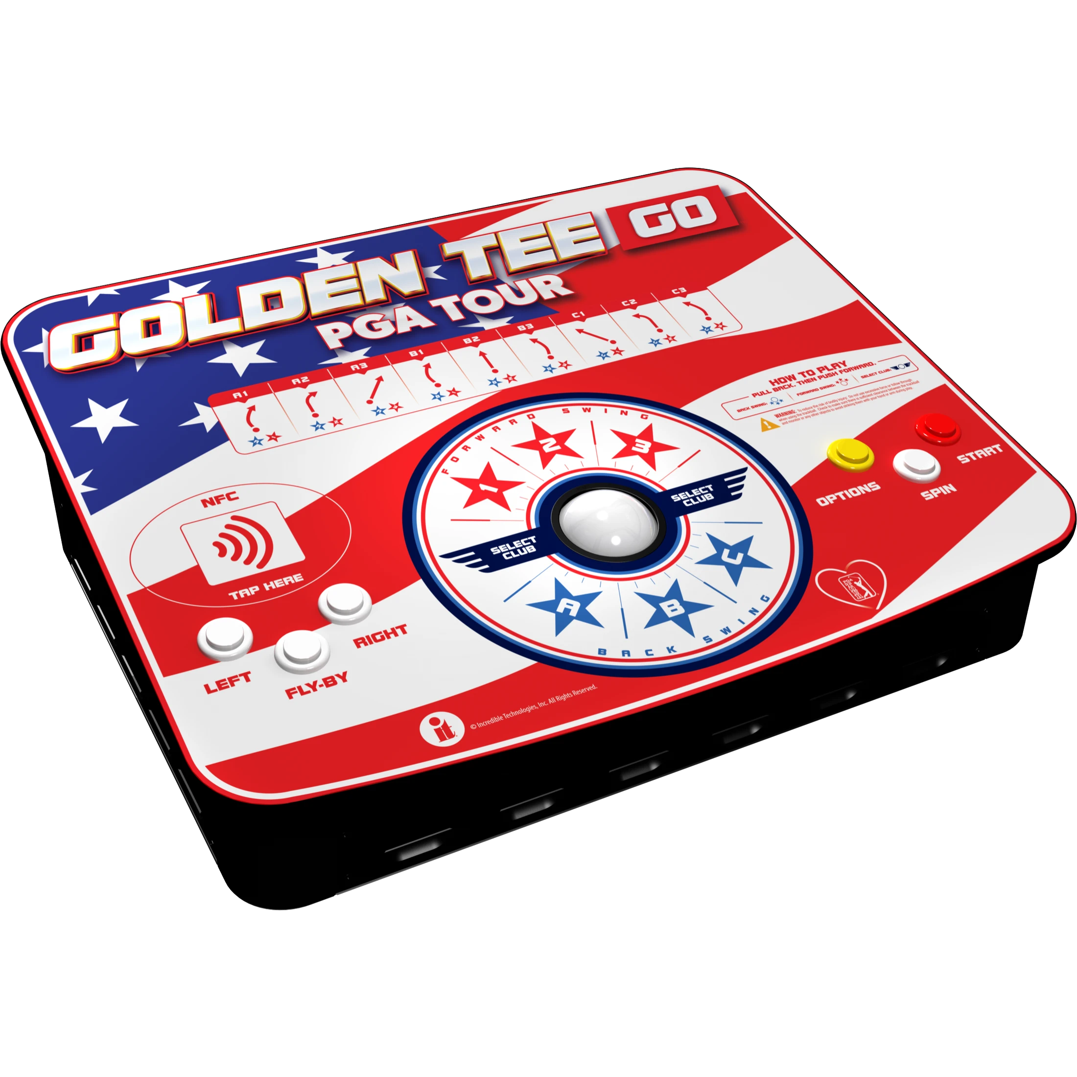 Incredible Technologies Golden Tee GO PGA TOUR: Stars and Stripes Edition Arcade Cabinet