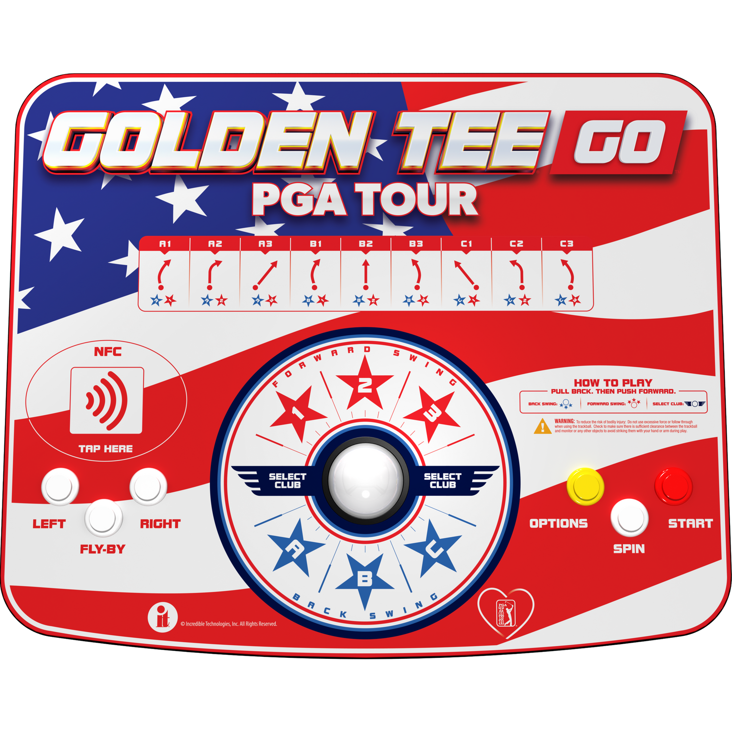 Incredible Technologies Golden Tee GO PGA Tour: Stars and Stripes Edition