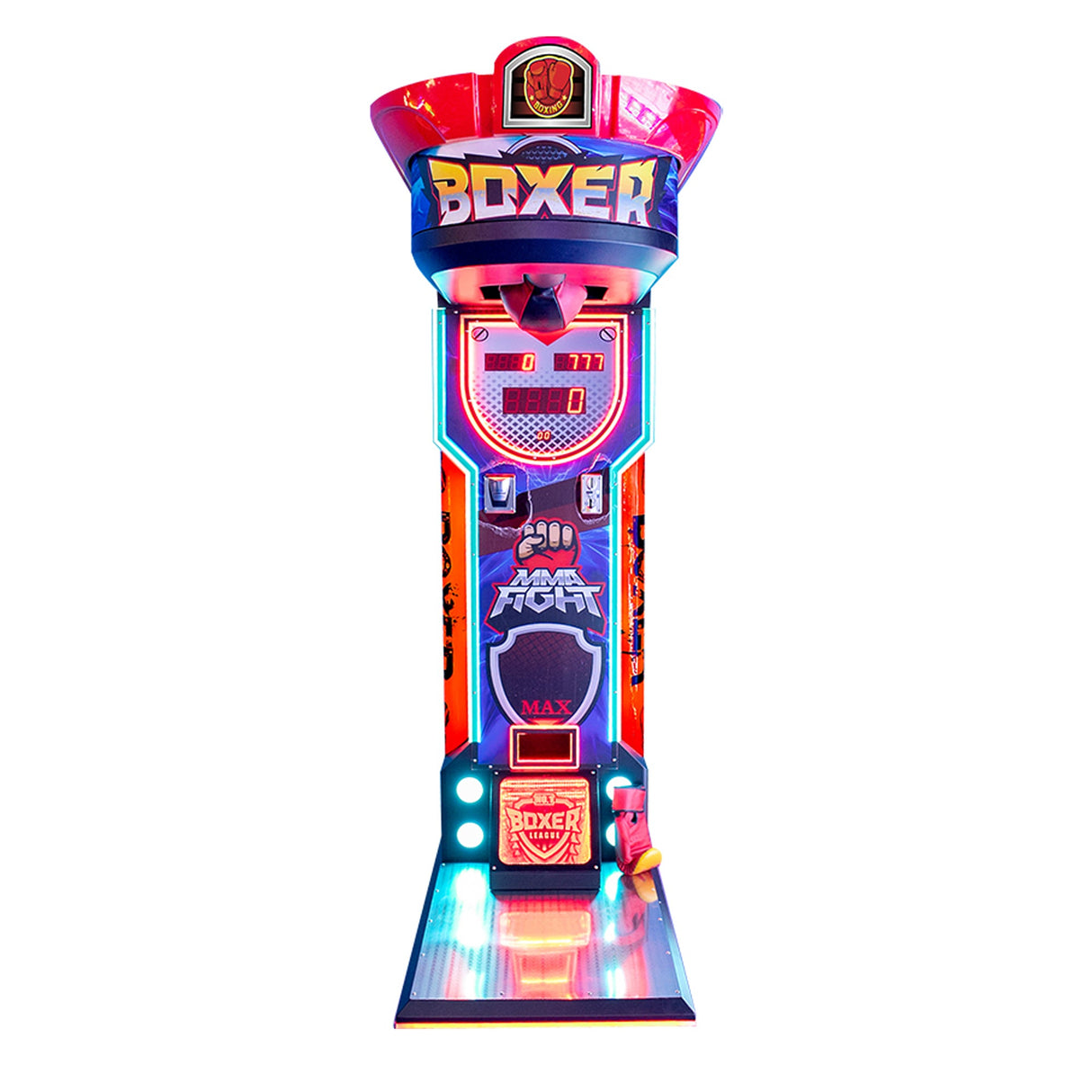 Creative Arcades MMA Fight Boxer - Heavy Hit Arena | Boxing Arcade Machine with Neon Lights