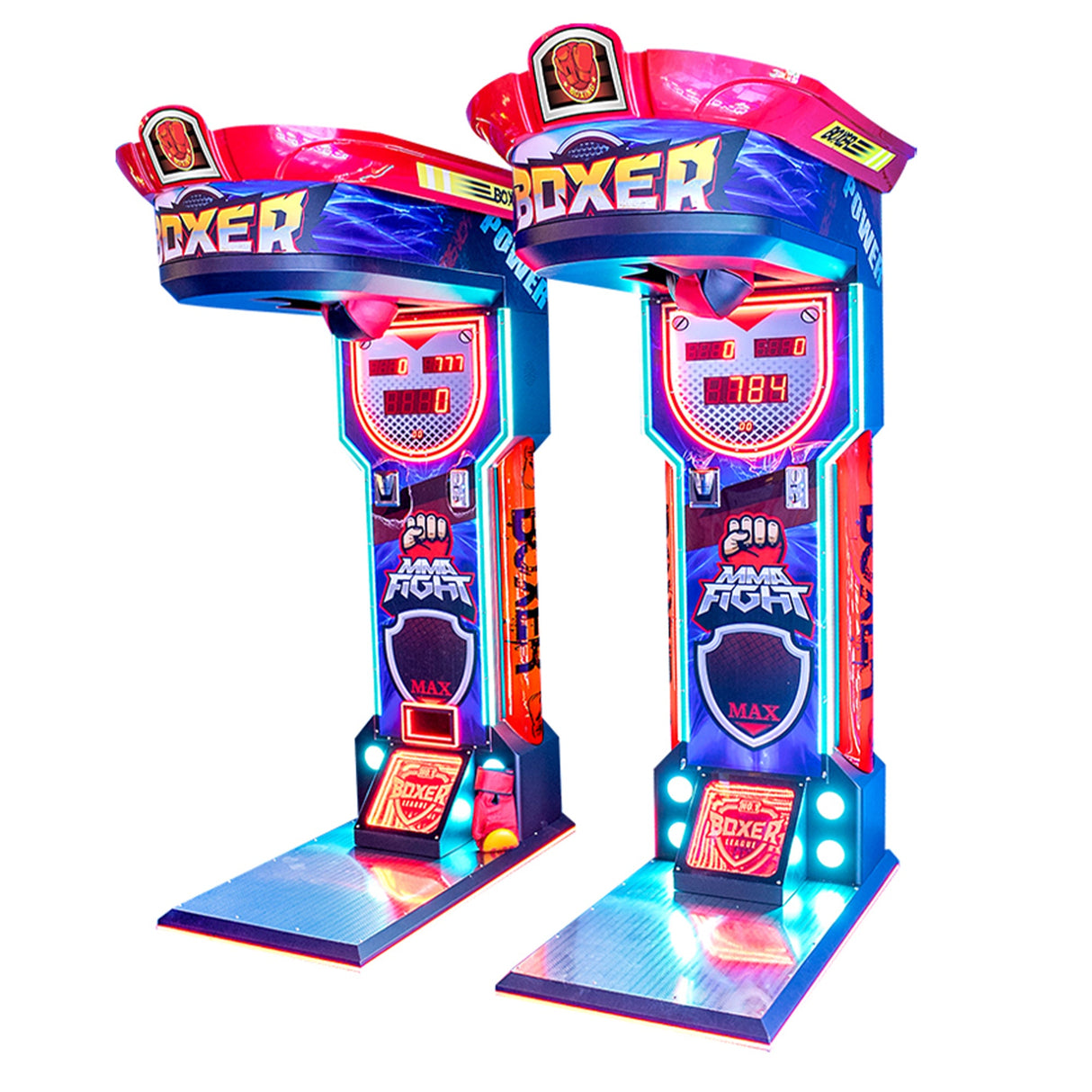Creative Arcades MMA Fight Boxer - Heavy Hit Arena | Boxing Arcade Machine with Neon Lights