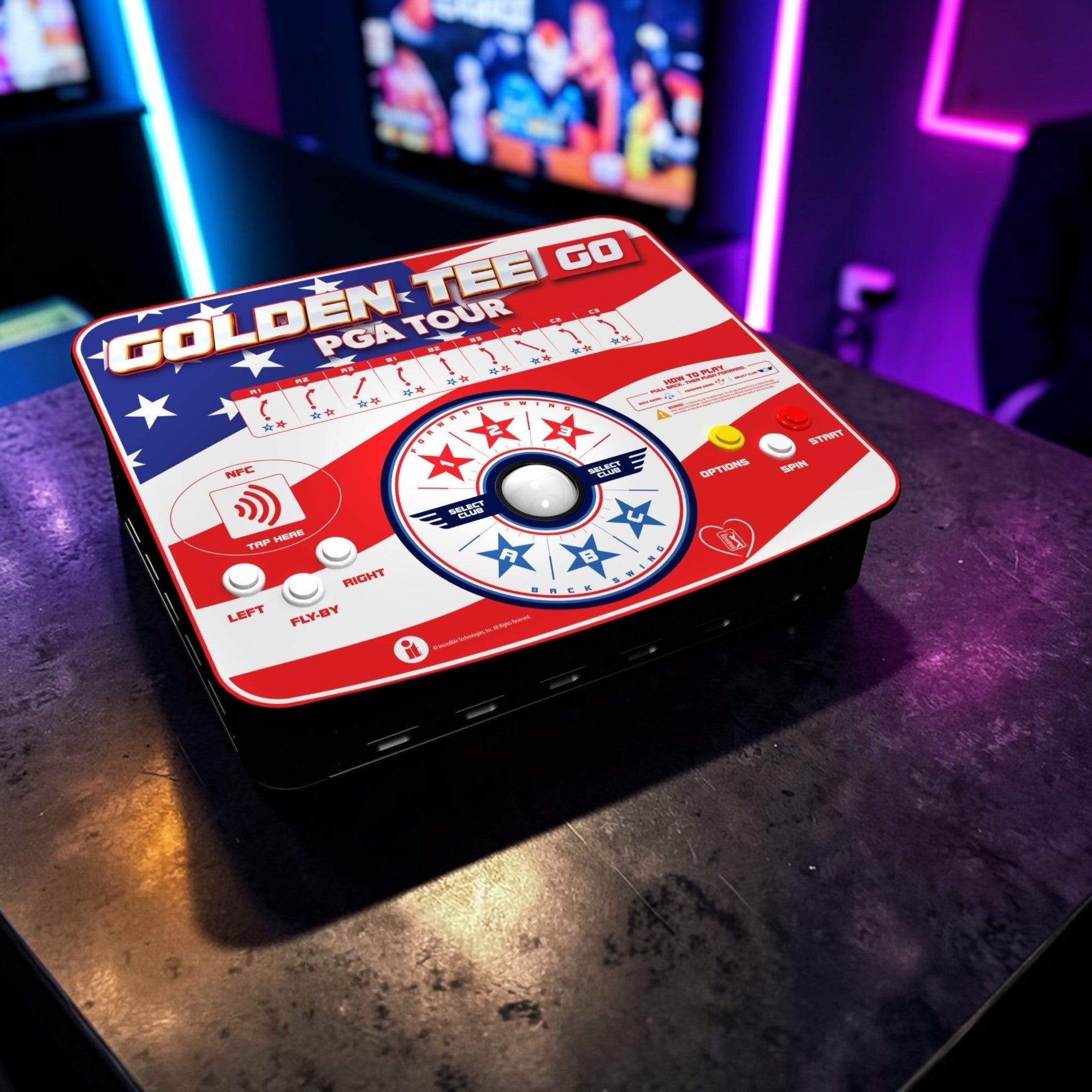 Incredible Technologies Golden Tee GO PGA TOUR: Stars and Stripes Edition Arcade Cabinet
