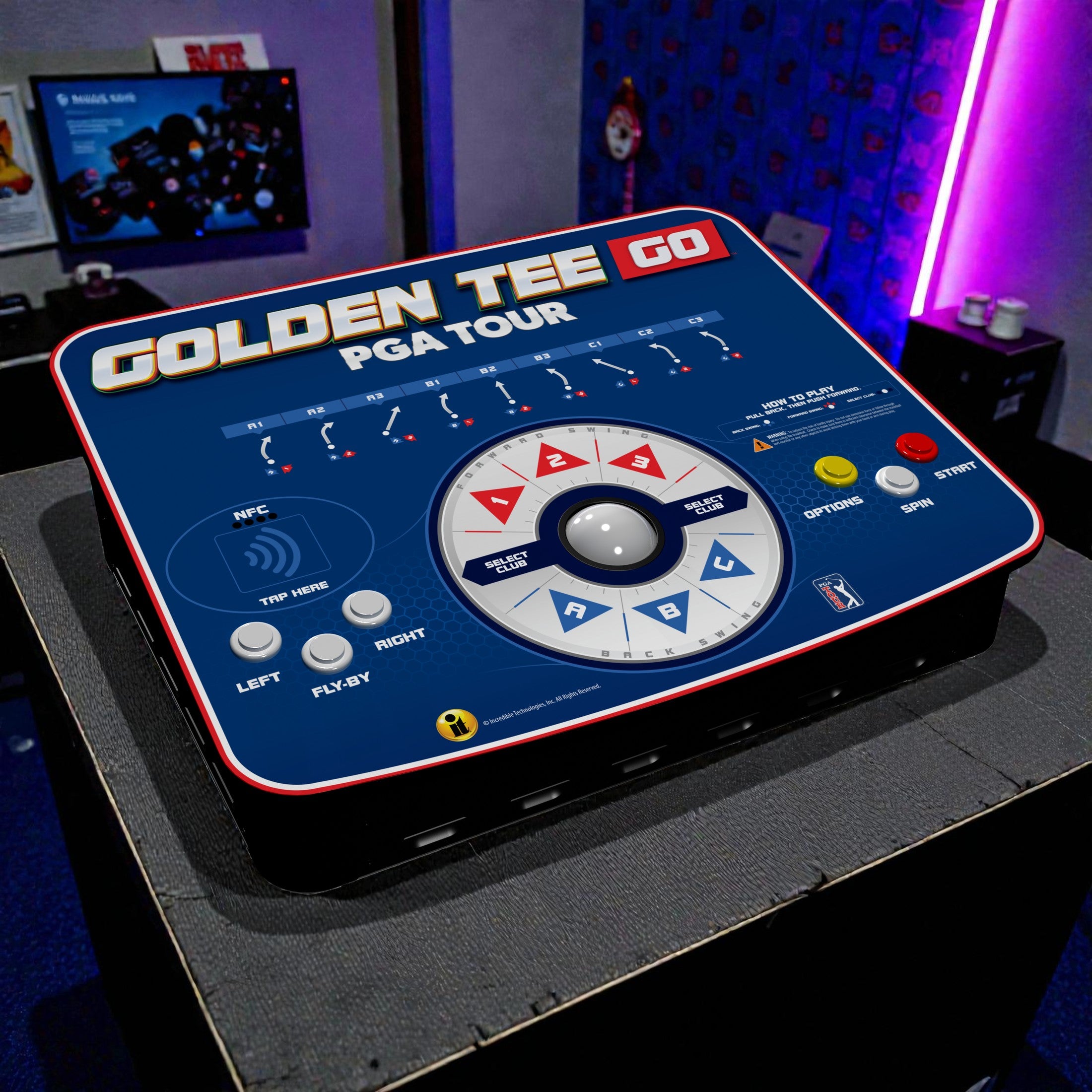 Incredible Technologies Golden Tee GO PGA TOUR Portable Arcade Cabinet
