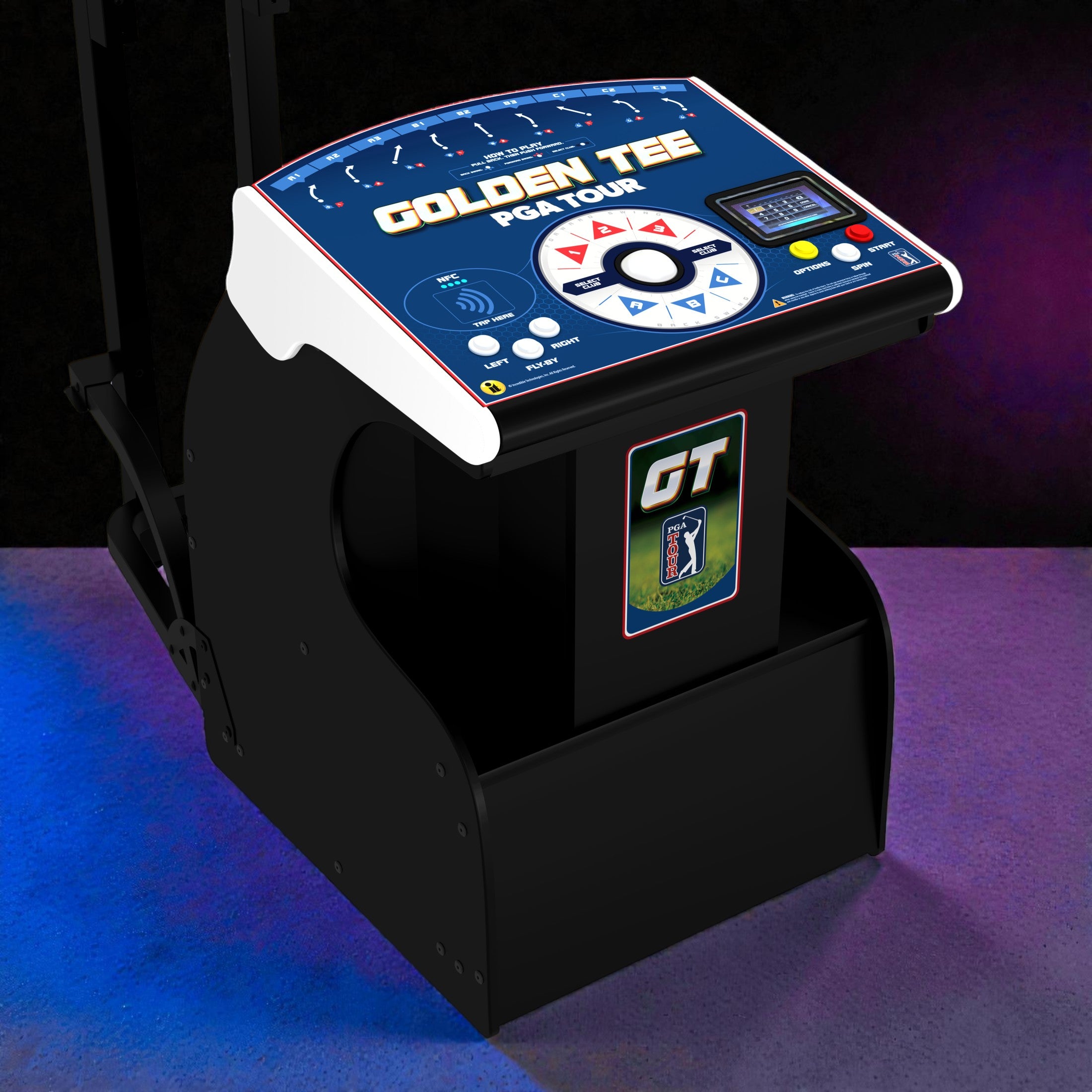 Incredible Technologies Golden Tee PGA TOUR Showpiece PRO Compact Arcade Cabinet, with NFC Login & Touchscreen