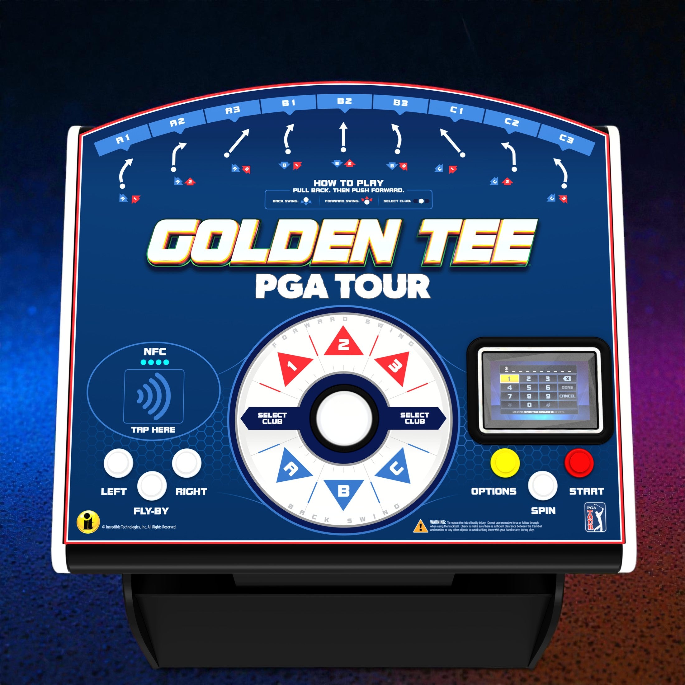 Incredible Technologies Golden Tee PGA TOUR Showpiece PRO Compact Arcade Cabinet, with NFC Login & Touchscreen