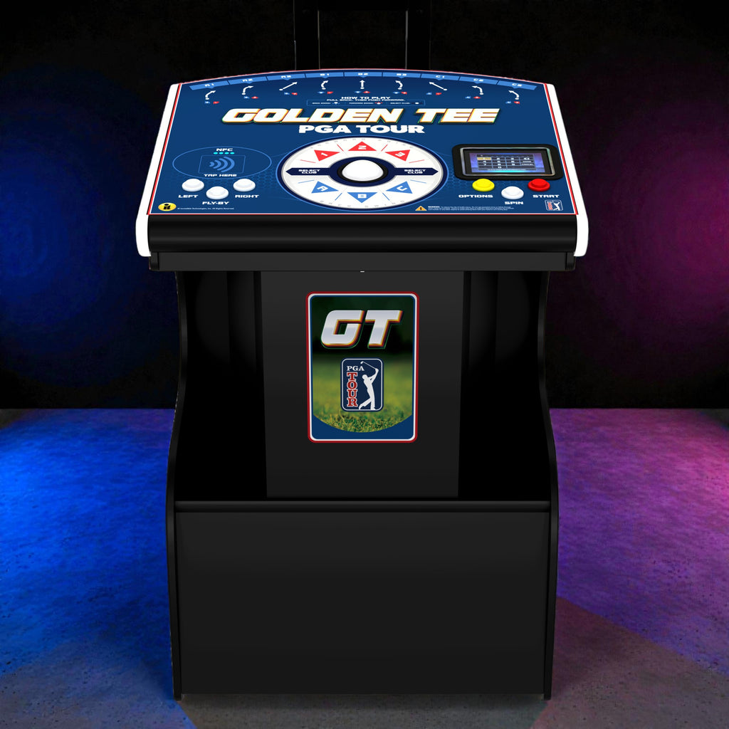 Incredible Technologies Golden Tee PGA TOUR Showpiece PRO Compact Arcade Cabinet, with NFC Login & Touchscreen