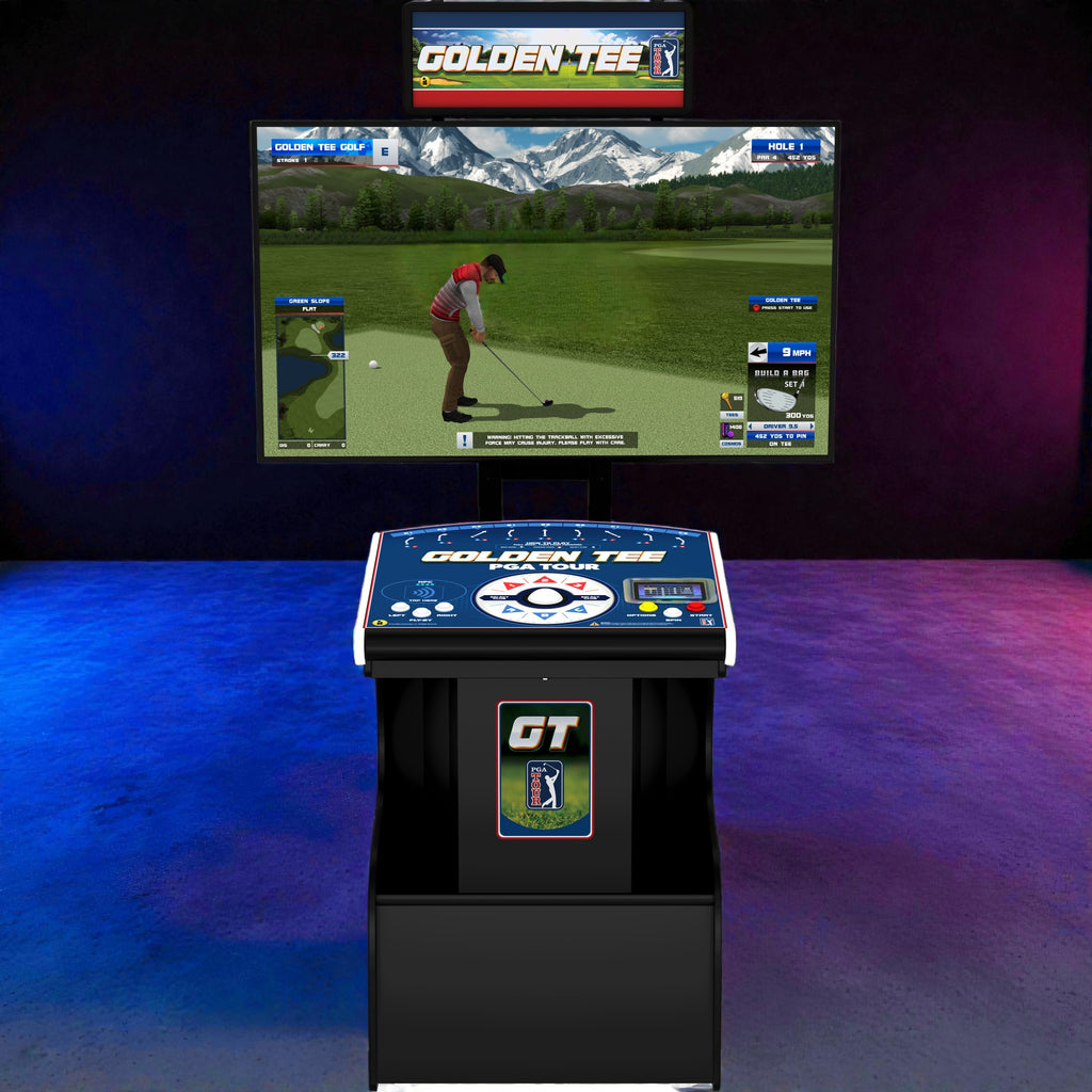 Incredible Technologies Golden Tee PGA TOUR Showpiece PRO Compact Arcade Cabinet, with NFC Login & Touchscreen