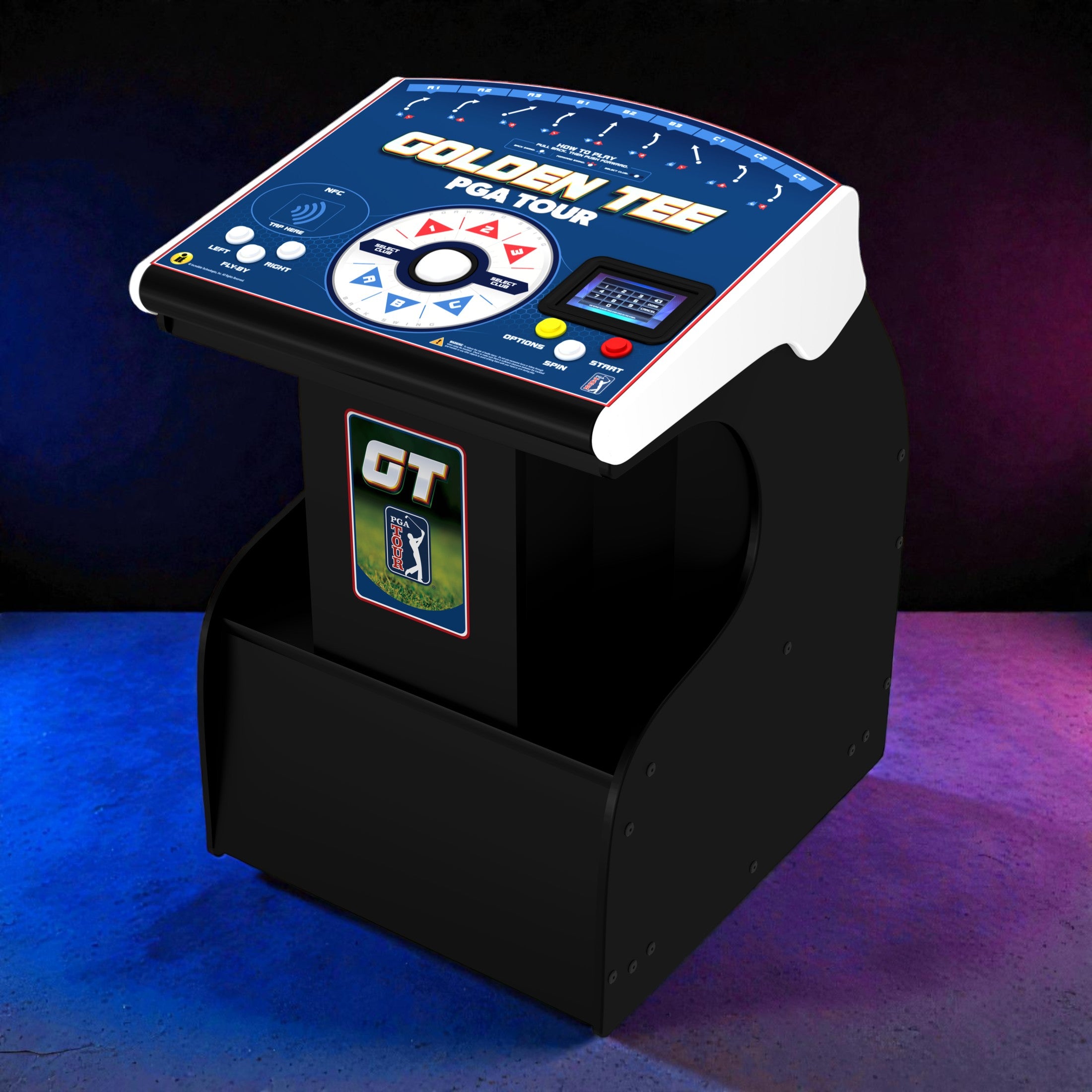 Incredible Technologies Golden Tee PGA TOUR Showpiece PRO Compact Arcade Cabinet, with NFC Login & Touchscreen